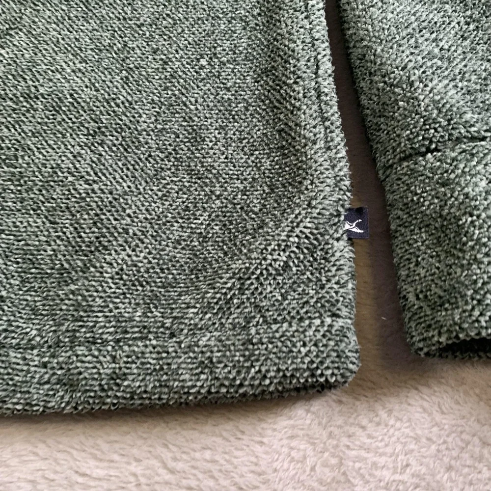 Eddie Bauer Sweater Womens‎ XL Green Mock Neck Fleece Henley Pullover Pockets